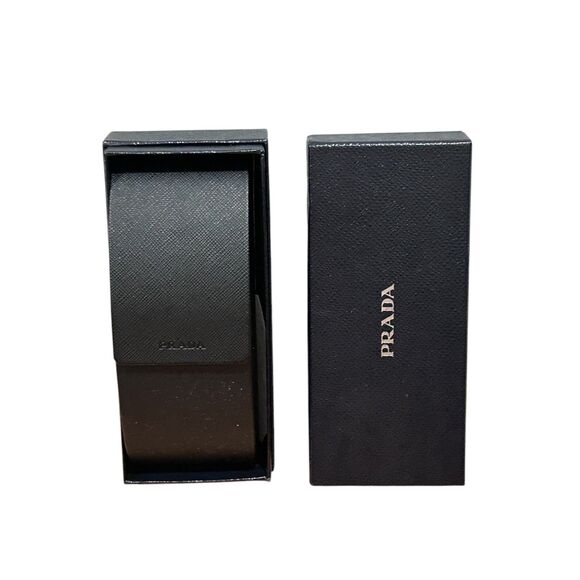 NEW PRADA AUTHENTIC EYEGLASSES SUNGLASSES BLACK LARGE MAGNETIC CASE CLOTH